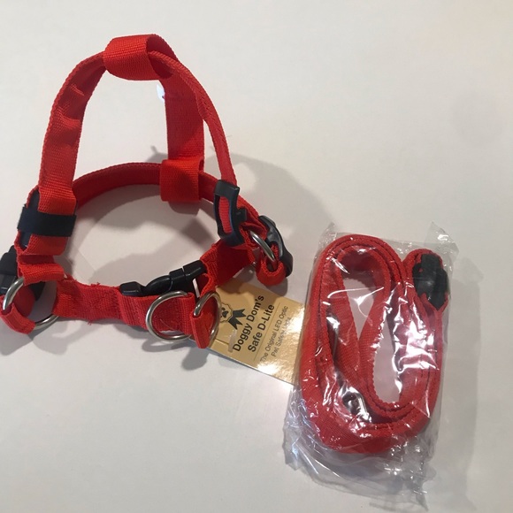 💡 LED Dog Leash and Harness Set Red - Picture 9 of 10
